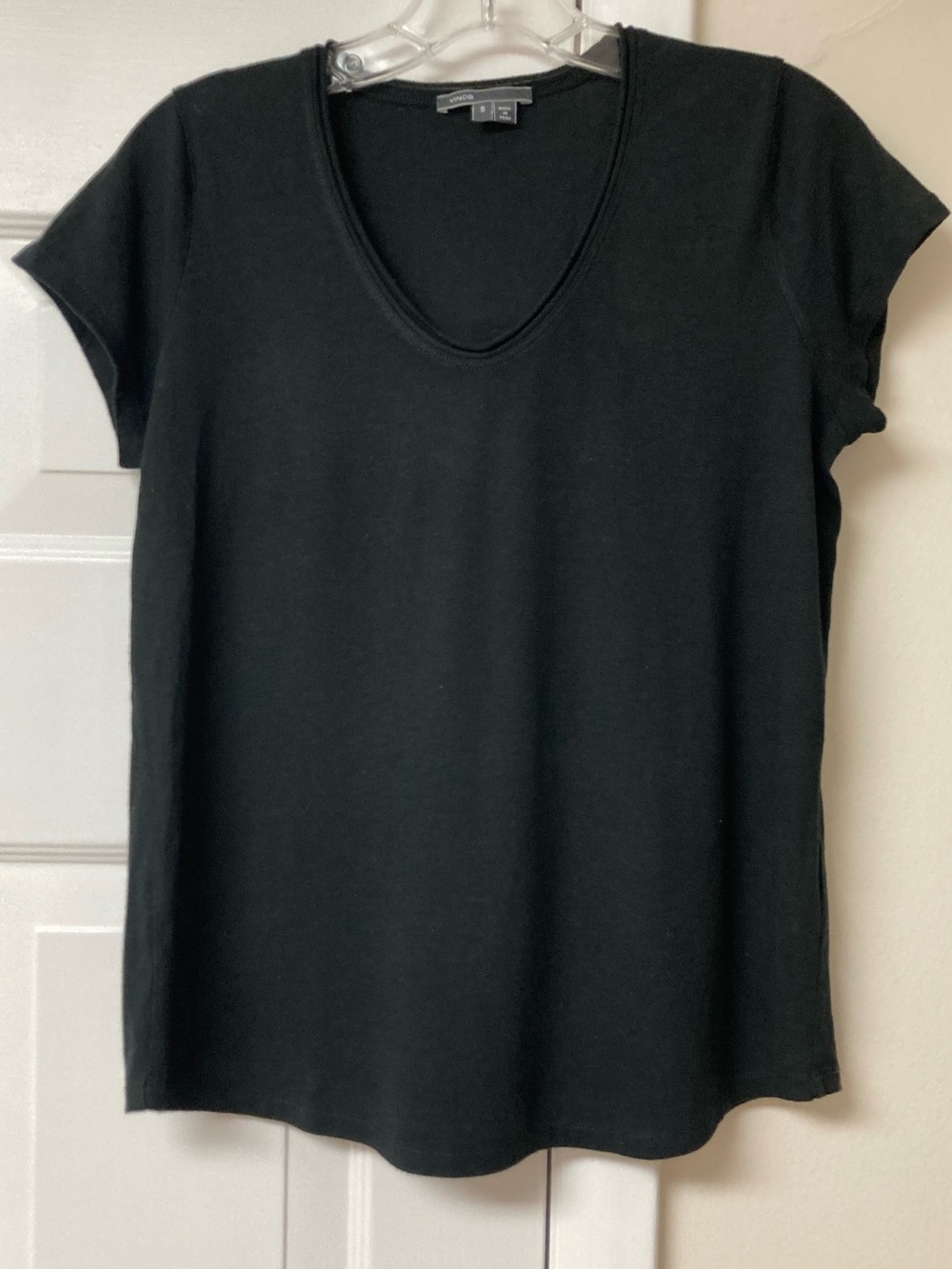 Vince Black Short Sleeve V-Neck Tee sz S